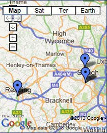 Locations for Andrew Pearson - Click Here for more detailed maps